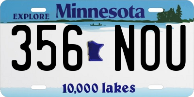 MN license plate 356NOU