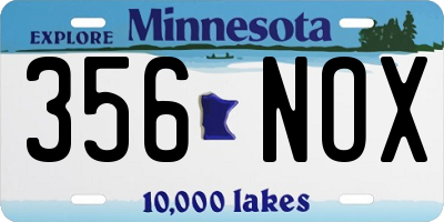 MN license plate 356NOX