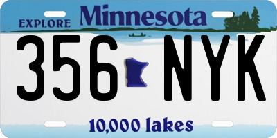 MN license plate 356NYK