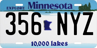 MN license plate 356NYZ