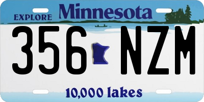 MN license plate 356NZM