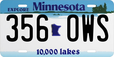 MN license plate 356OWS