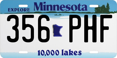 MN license plate 356PHF