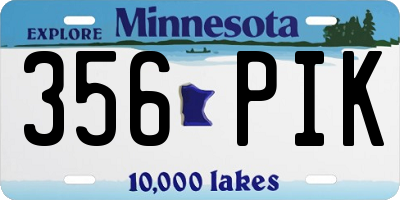 MN license plate 356PIK