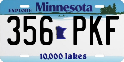 MN license plate 356PKF