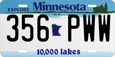 MN license plate 356PWW