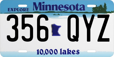 MN license plate 356QYZ