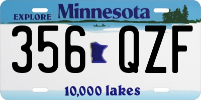 MN license plate 356QZF