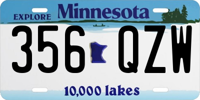 MN license plate 356QZW