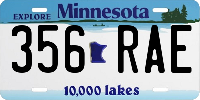 MN license plate 356RAE