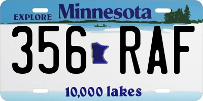 MN license plate 356RAF