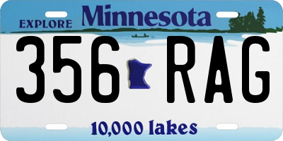 MN license plate 356RAG