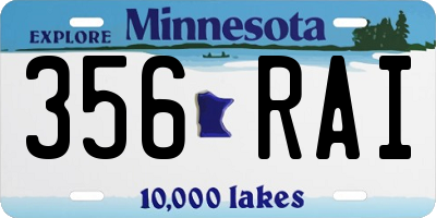 MN license plate 356RAI