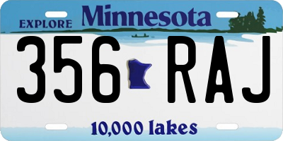 MN license plate 356RAJ