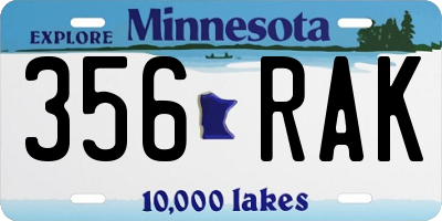 MN license plate 356RAK