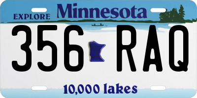 MN license plate 356RAQ