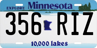 MN license plate 356RIZ