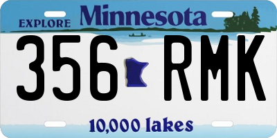 MN license plate 356RMK