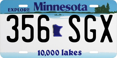MN license plate 356SGX