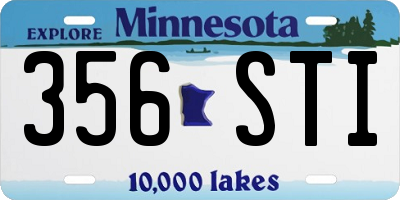 MN license plate 356STI