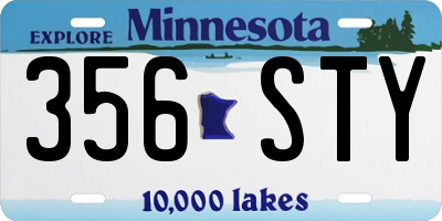 MN license plate 356STY