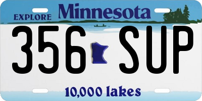 MN license plate 356SUP