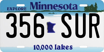 MN license plate 356SUR