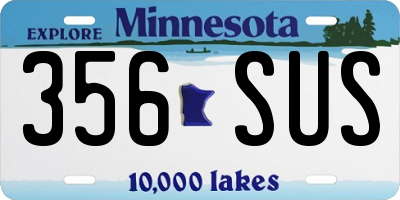 MN license plate 356SUS