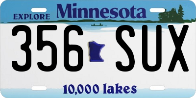 MN license plate 356SUX