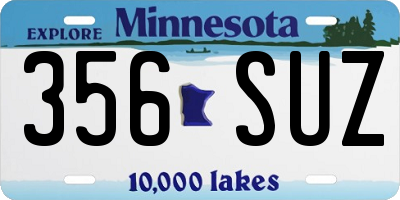 MN license plate 356SUZ