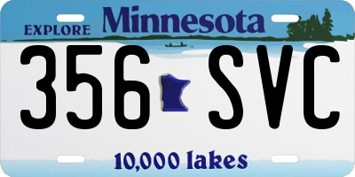 MN license plate 356SVC