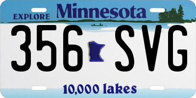 MN license plate 356SVG