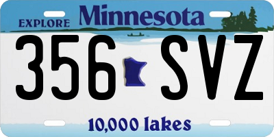 MN license plate 356SVZ