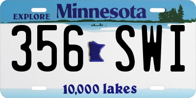 MN license plate 356SWI