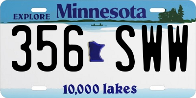 MN license plate 356SWW