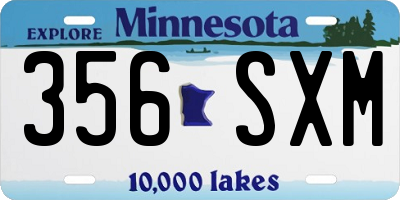 MN license plate 356SXM