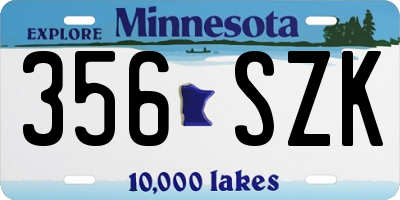 MN license plate 356SZK