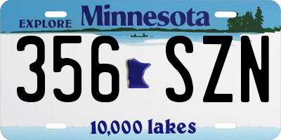 MN license plate 356SZN
