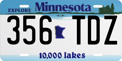 MN license plate 356TDZ