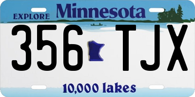 MN license plate 356TJX