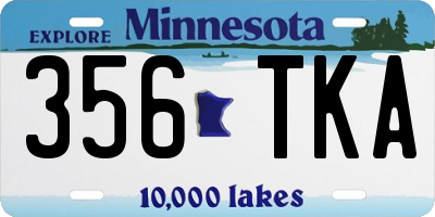 MN license plate 356TKA