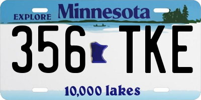 MN license plate 356TKE