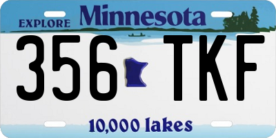 MN license plate 356TKF
