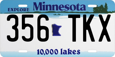 MN license plate 356TKX