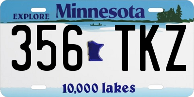 MN license plate 356TKZ