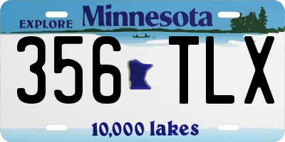 MN license plate 356TLX