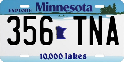 MN license plate 356TNA