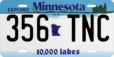 MN license plate 356TNC