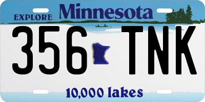 MN license plate 356TNK