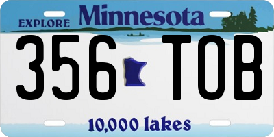 MN license plate 356TOB
